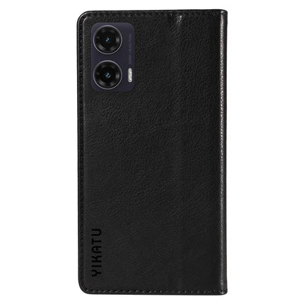 YIKATU YK-006 For Motorola Moto G35 5G Case Card Slots Magnetic Closure Leather Phone Cover Litchi Texture