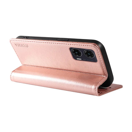 YIKATU YK-006 For Motorola Moto G35 5G Case Card Slots Magnetic Closure Leather Phone Cover Litchi Texture