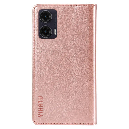 YIKATU YK-006 For Motorola Moto G35 5G Case Card Slots Magnetic Closure Leather Phone Cover Litchi Texture