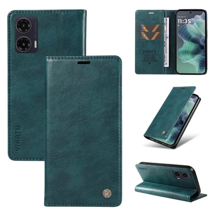 YIKATU YK-006 For Motorola Moto G35 5G Case Card Slots Magnetic Closure Leather Phone Cover Litchi Texture
