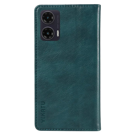 YIKATU YK-006 For Motorola Moto G35 5G Case Card Slots Magnetic Closure Leather Phone Cover Litchi Texture