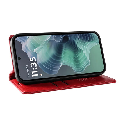 YIKATU YK-006 For Motorola Moto G35 5G Case Card Slots Magnetic Closure Leather Phone Cover Litchi Texture