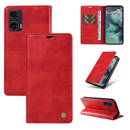 YIKATU YK-006 For Motorola Moto G35 5G Case Card Slots Magnetic Closure Leather Phone Cover Litchi Texture