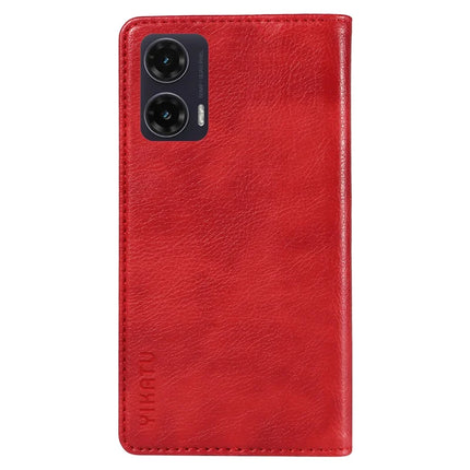 YIKATU YK-006 For Motorola Moto G35 5G Case Card Slots Magnetic Closure Leather Phone Cover Litchi Texture
