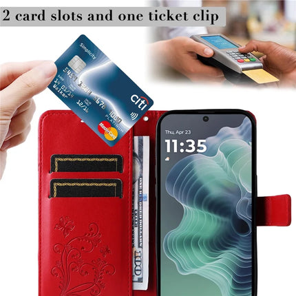 For Motorola Moto G35 5G Case Butterfly Leather Phone Cover
