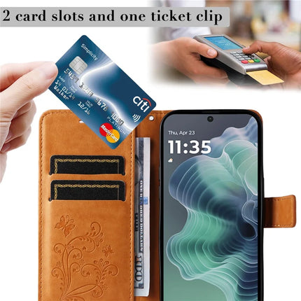 For Motorola Moto G35 5G Case Butterfly Leather Phone Cover