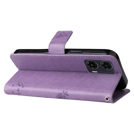 For Motorola Moto G35 5G Case Cat Tree Pattern Flip Leather Phone Cover