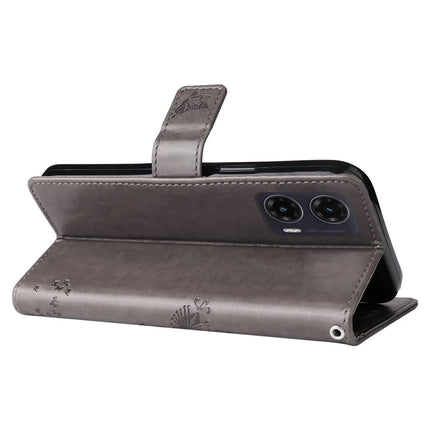 For Motorola Moto G35 5G Case Cat Tree Pattern Flip Leather Phone Cover