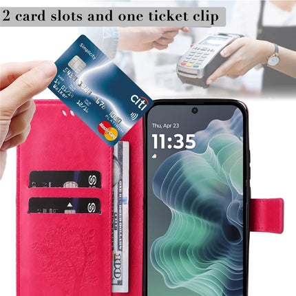 For Motorola Moto G35 5G Case Cat Tree Pattern Flip Leather Phone Cover