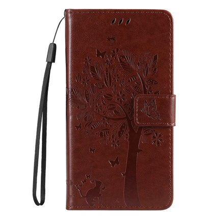 For Motorola Moto G35 5G Case Cat Tree Pattern Flip Leather Phone Cover