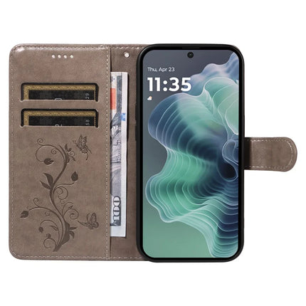 For Motorola Moto G35 5G Case Flower Pattern PU Leather Wallet Phone Cover