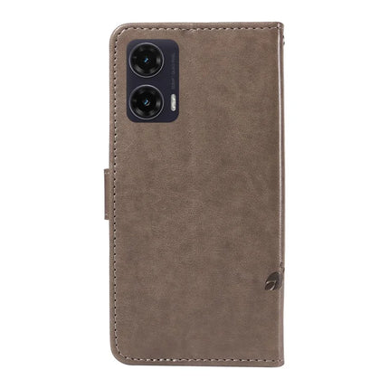 For Motorola Moto G35 5G Case Flower Pattern PU Leather Wallet Phone Cover