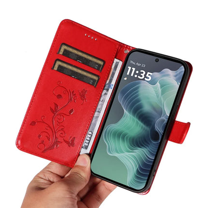 For Motorola Moto G35 5G Case Flower Pattern PU Leather Wallet Phone Cover