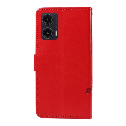 For Motorola Moto G35 5G Case Flower Pattern PU Leather Wallet Phone Cover