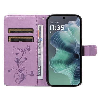 For Motorola Moto G35 5G Case Flower Pattern PU Leather Wallet Phone Cover
