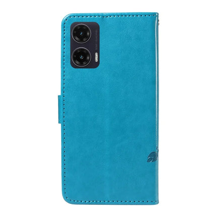 For Motorola Moto G35 5G Case Flower Pattern PU Leather Wallet Phone Cover