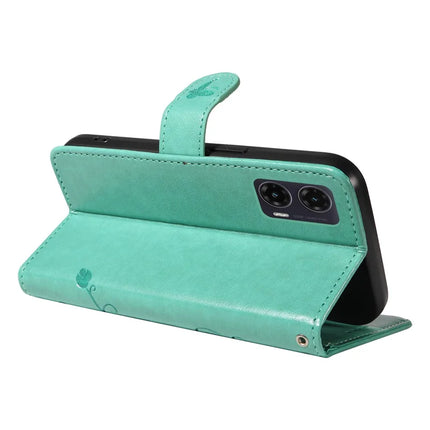 For Motorola Moto G35 5G Case Flower Pattern PU Leather Wallet Phone Cover
