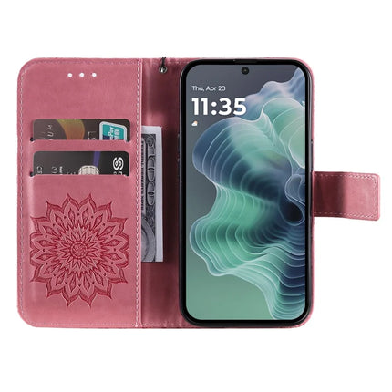 For Motorola Moto G35 5G Case Sunflower Leather Wallet Phone Cover