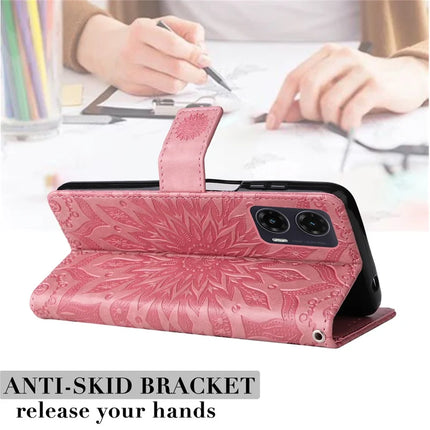 For Motorola Moto G35 5G Case Sunflower Leather Wallet Phone Cover