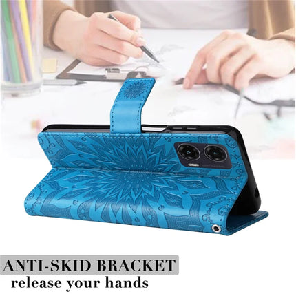 For Motorola Moto G35 5G Case Sunflower Leather Wallet Phone Cover