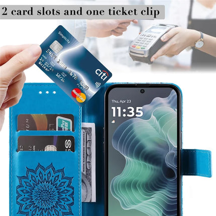 For Motorola Moto G35 5G Case Sunflower Leather Wallet Phone Cover
