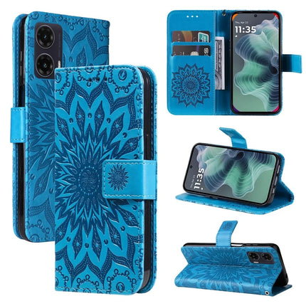 For Motorola Moto G35 5G Case Sunflower Leather Wallet Phone Cover