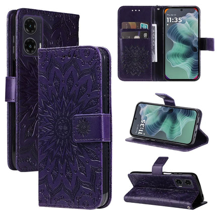 For Motorola Moto G35 5G Case Sunflower Leather Wallet Phone Cover