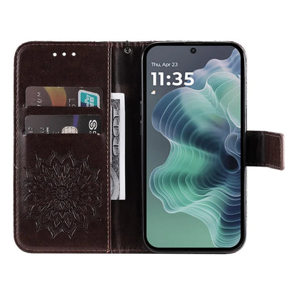 For Motorola Moto G35 5G Case Sunflower Leather Wallet Phone Cover