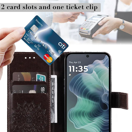 For Motorola Moto G35 5G Case Sunflower Leather Wallet Phone Cover