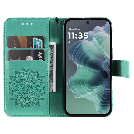 For Motorola Moto G35 5G Case Sunflower Leather Wallet Phone Cover