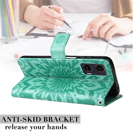 For Motorola Moto G35 5G Case Sunflower Leather Wallet Phone Cover