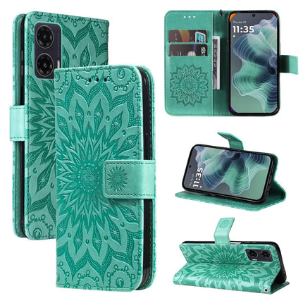 For Motorola Moto G35 5G Case Sunflower Leather Wallet Phone Cover