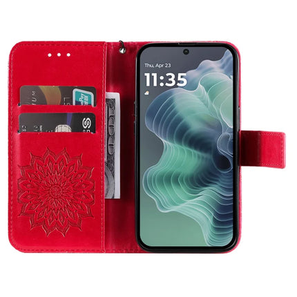 For Motorola Moto G35 5G Case Sunflower Leather Wallet Phone Cover