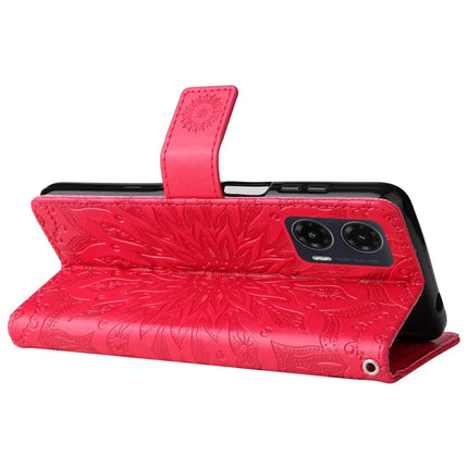 For Motorola Moto G35 5G Case Sunflower Leather Wallet Phone Cover