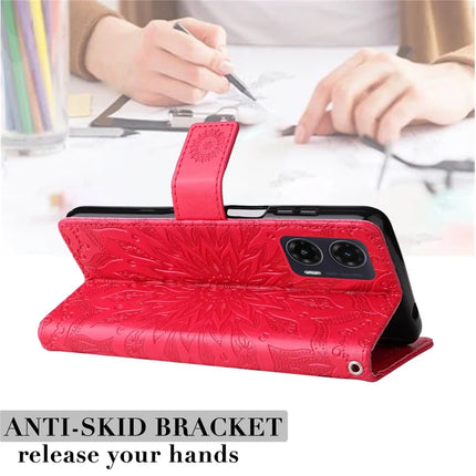 For Motorola Moto G35 5G Case Sunflower Leather Wallet Phone Cover