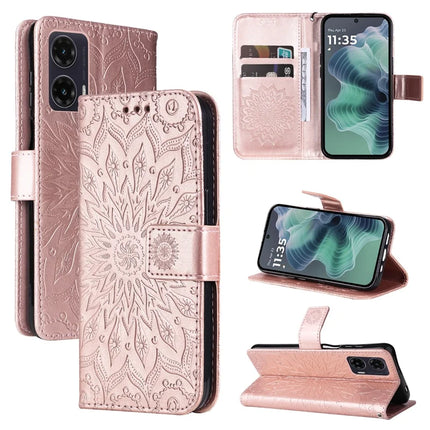 For Motorola Moto G35 5G Case Sunflower Leather Wallet Phone Cover