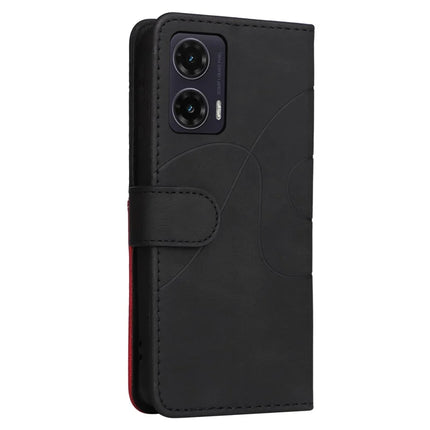 For Motorola Moto G35 5G Leather Case Wallet Stand Color Splicing Phone Cover