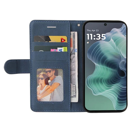 For Motorola Moto G35 5G Leather Case Wallet Stand Color Splicing Phone Cover