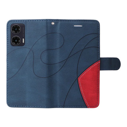 For Motorola Moto G35 5G Leather Case Wallet Stand Color Splicing Phone Cover