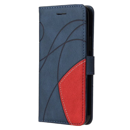 For Motorola Moto G35 5G Leather Case Wallet Stand Color Splicing Phone Cover