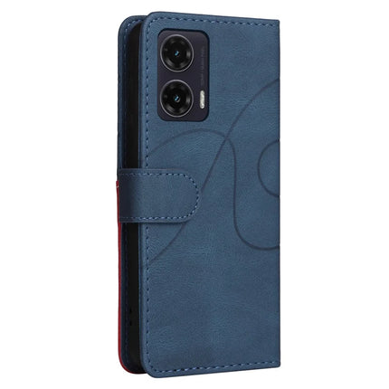 For Motorola Moto G35 5G Leather Case Wallet Stand Color Splicing Phone Cover