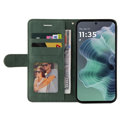 For Motorola Moto G35 5G Leather Case Wallet Stand Color Splicing Phone Cover