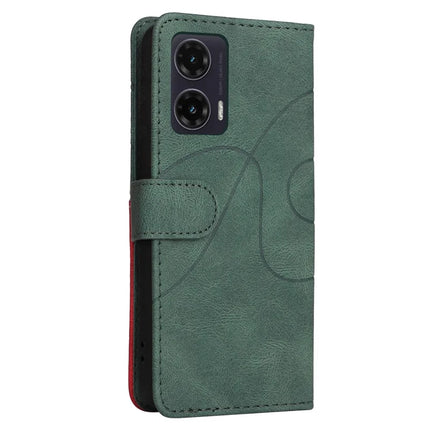 For Motorola Moto G35 5G Leather Case Wallet Stand Color Splicing Phone Cover