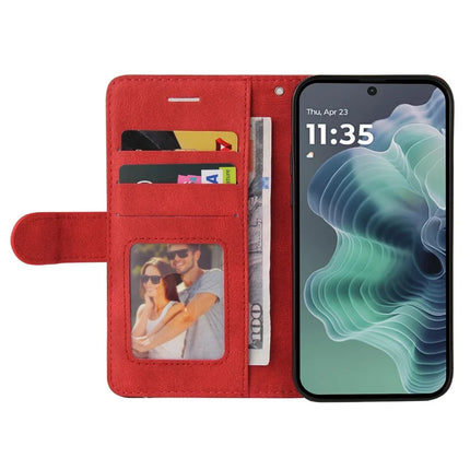 For Motorola Moto G35 5G Leather Case Wallet Stand Color Splicing Phone Cover