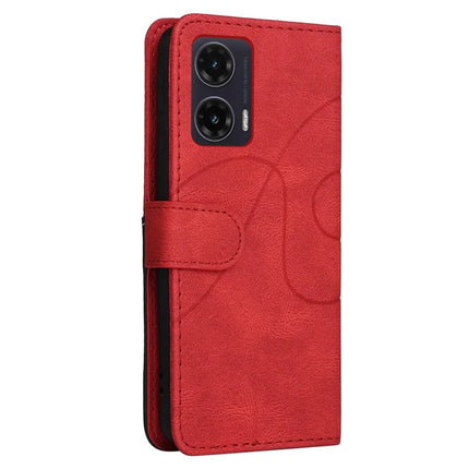 For Motorola Moto G35 5G Leather Case Wallet Stand Color Splicing Phone Cover