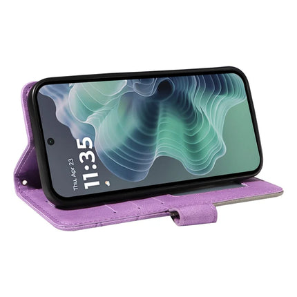 For Motorola Moto G35 5G Leather Case Wallet Stand Color Splicing Phone Cover