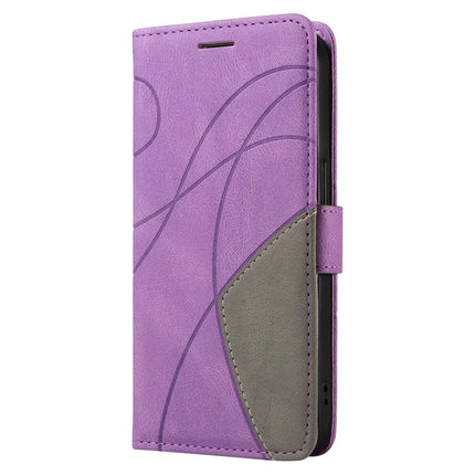 For Motorola Moto G35 5G Leather Case Wallet Stand Color Splicing Phone Cover
