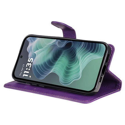 For Motorola Moto G35 5G Case Solid Color Leather Mobile Cover Wallet Stand with Strap