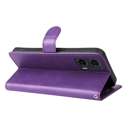 For Motorola Moto G35 5G Case Solid Color Leather Mobile Cover Wallet Stand with Strap