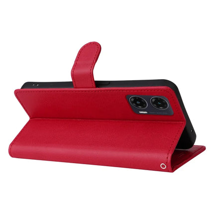For Motorola Moto G35 5G Case Solid Color Leather Mobile Cover Wallet Stand with Strap